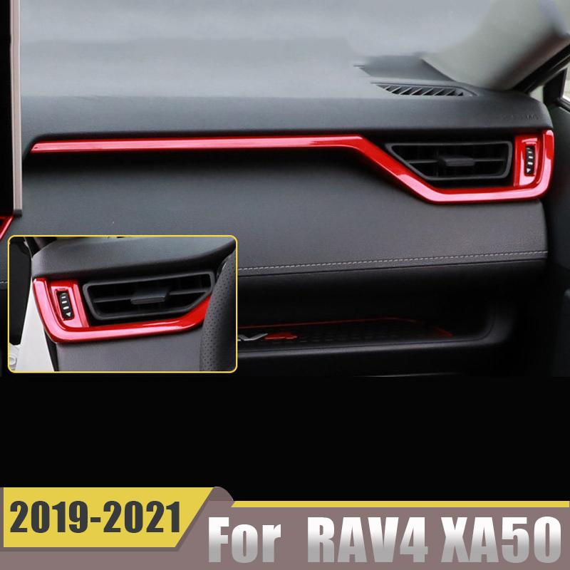 Для Toyota RAV4 RAV 4 2022 XA50 салон автомобиля, центральная консоль, кондиционер, вентиляционная розетка переменного тока, накладка, полоски