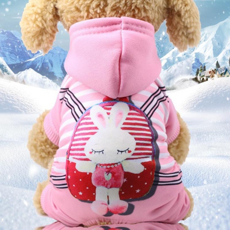 Four-legged Button Dog and Cat Clothing, Pet Supplies, Autumn and Winter Fleece Hoodie