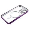 For iPhone 13 Pro 6.1 Inch Magnetic Case WANLONFENG Electroplated TPU Cover with Lens Film+2Pcs Tempered Glass