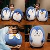 Cute And Adorable Penguin Plush Toy Pillow Blanket For Wholesale