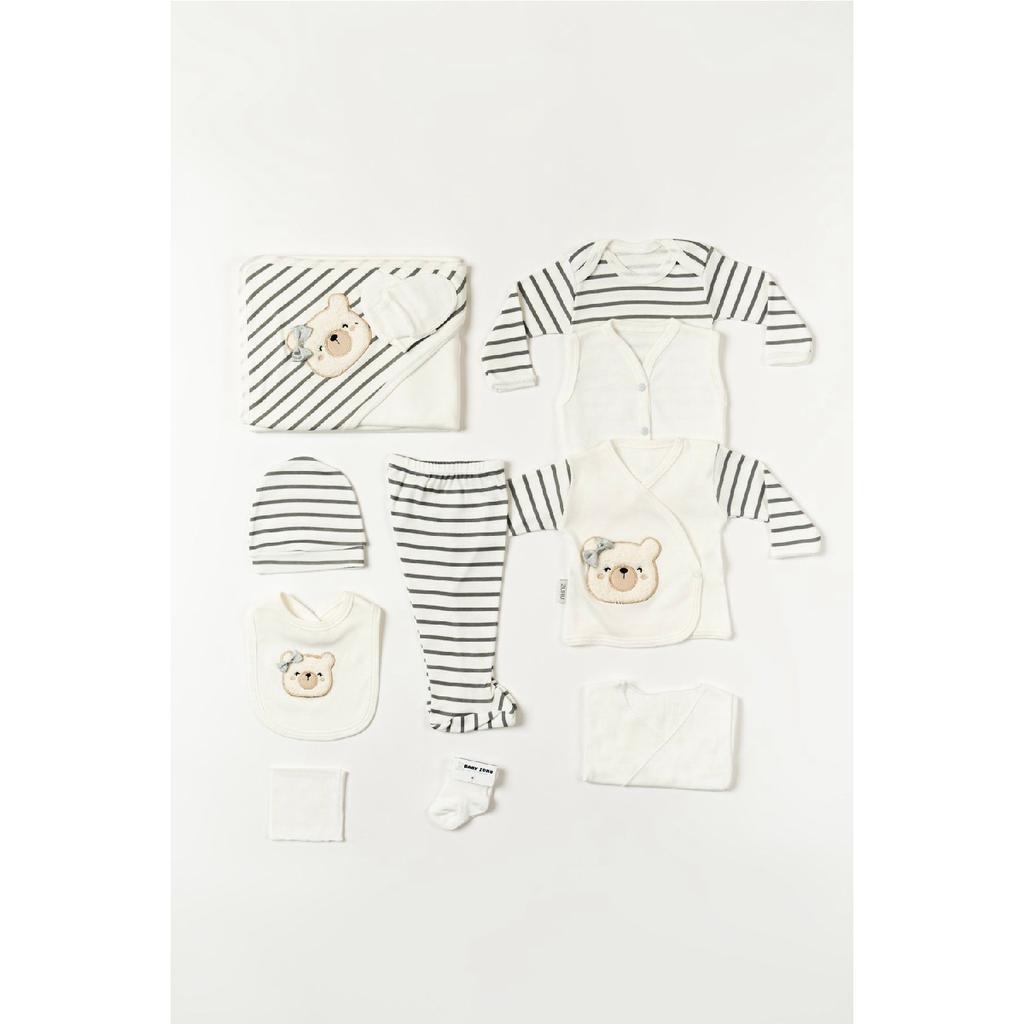 Boxed - Girl's Newborn Clothes 11-piece Hospital Discharge Sets Szene Embroidered 100% Cotton Bodysuit Set