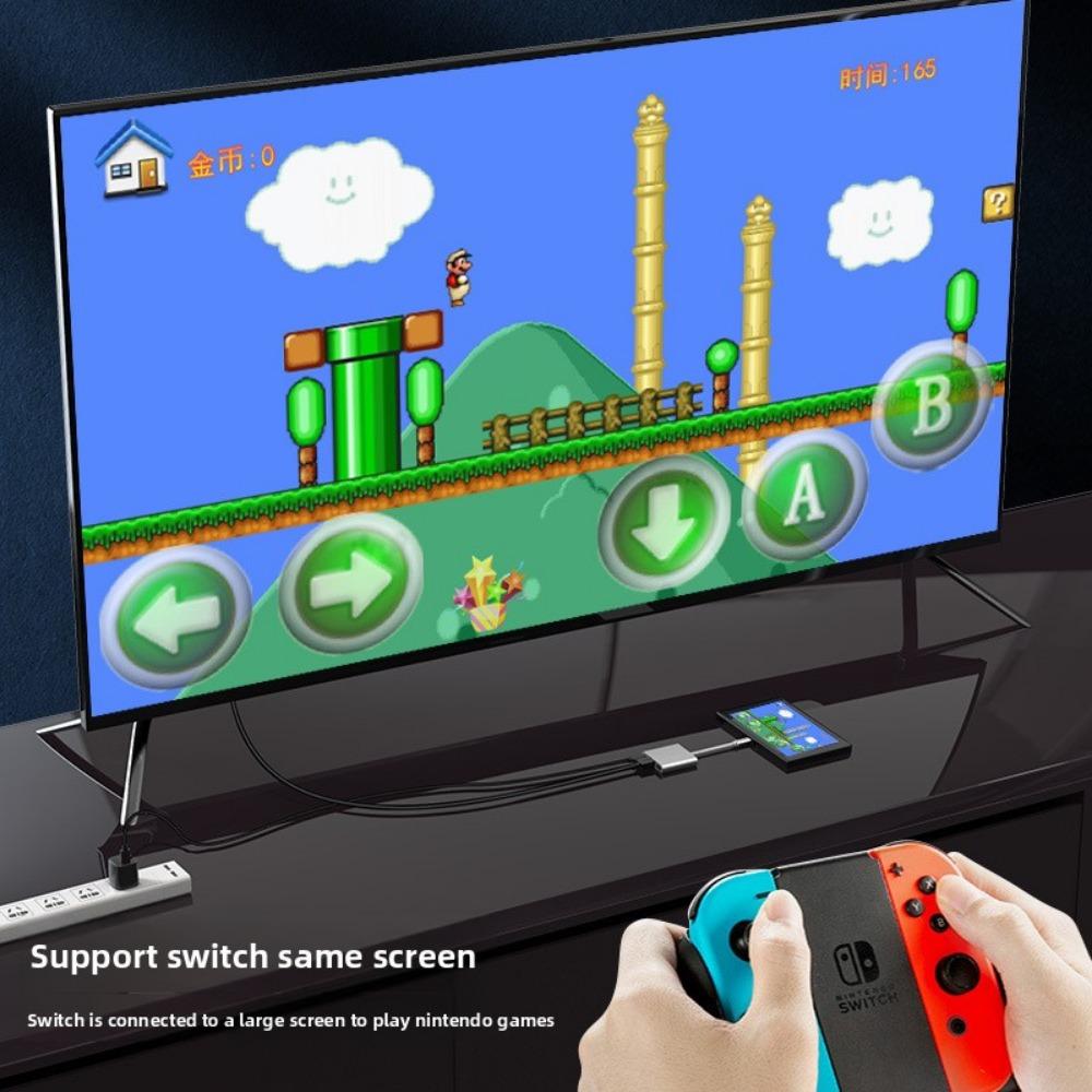 Адаптер-хаб с тройным док-портом Type-C на HDMI для ТВ, проектора, ноутбука с расширением 3 в 1