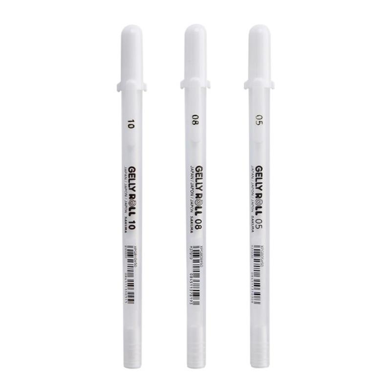 Гелевая ручка Sakura Gelly Roll белого цвета 0,5 мм 0,8 мм 1,0 мм маркер High Light Marke Pen Black Cardboard Art Painting Pen White Line Pens