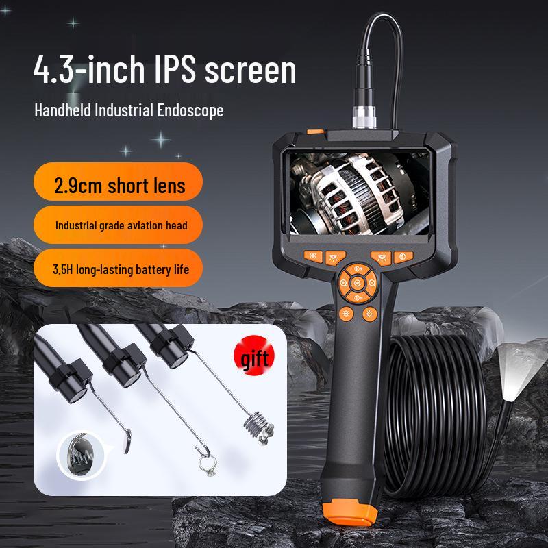 High-Definition Industrial Endoscope Camera with 4.3-Inch Display for Automotive and Pipeline Maintenance Detection
