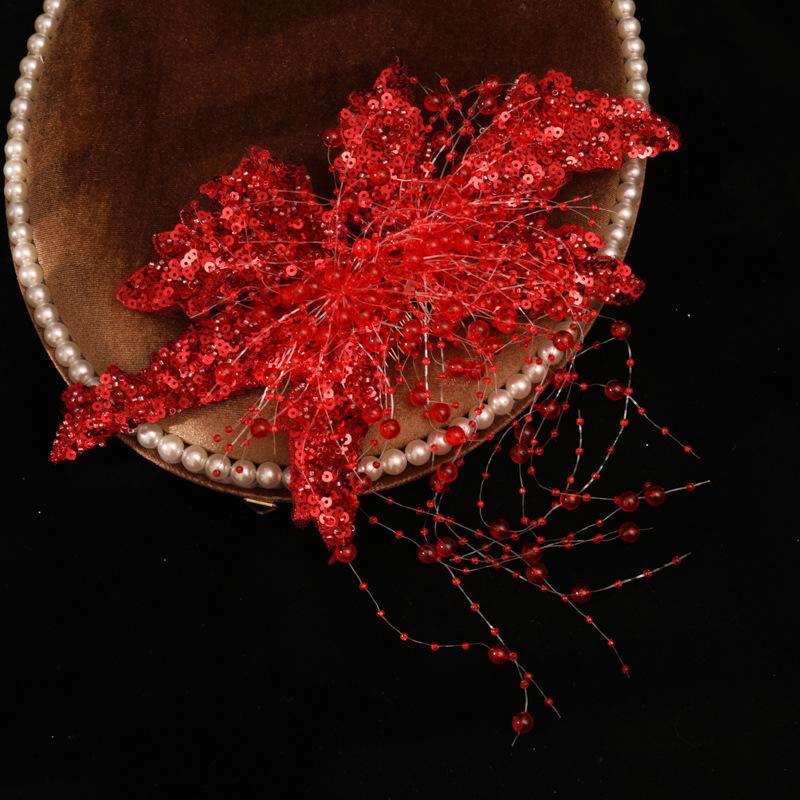 Свадебный головной убор Корейский Супер Фея Бант Кристалл Бисерная Кисточка Гребень для волос Серьги Свадебное платье Пара Аксессуары для волос Женский Трендовый