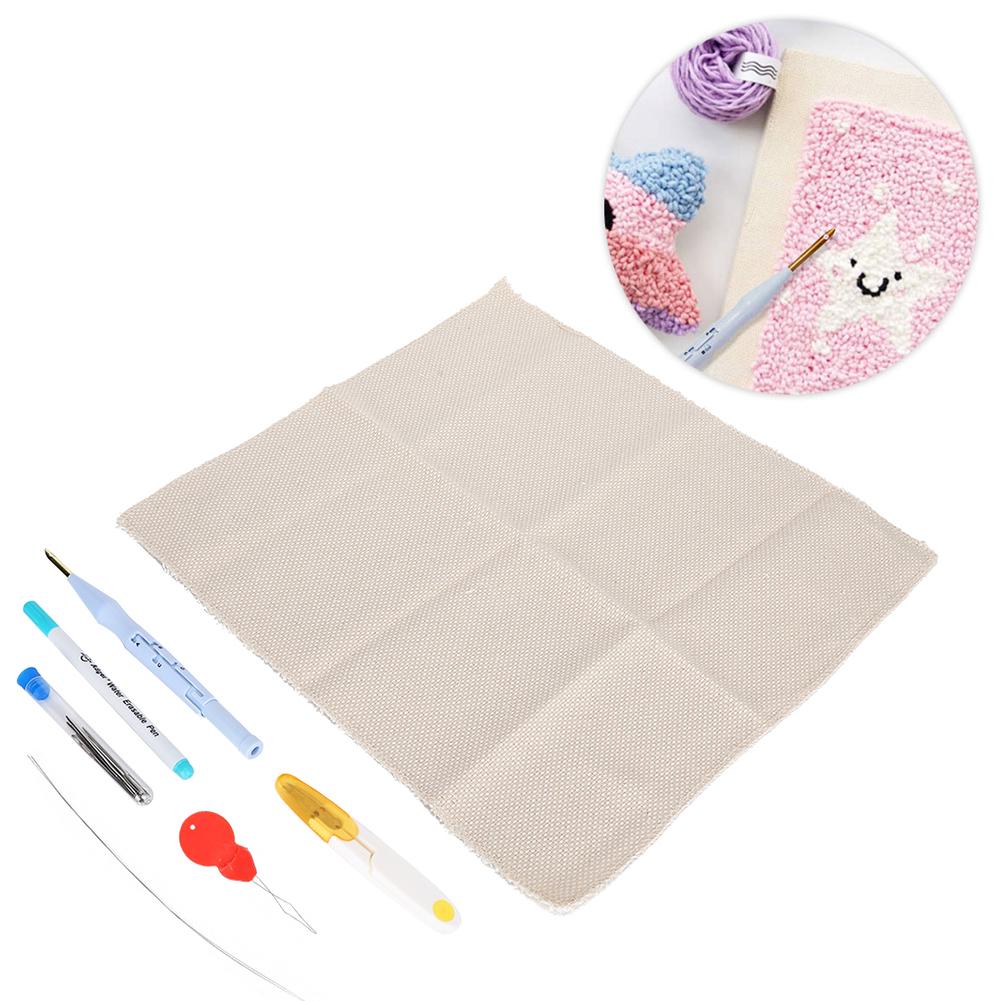 Набор для вышивания Punch Needle DIY Толстая шерстяная пряжа с латунной иглой Набор инструментов с ножницами