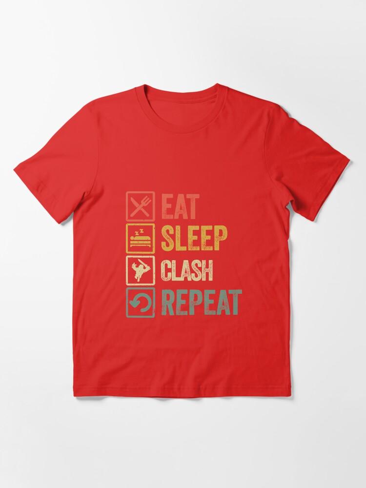 Смешная футболка The Clash eat sleep clash repeat ретро винтажная