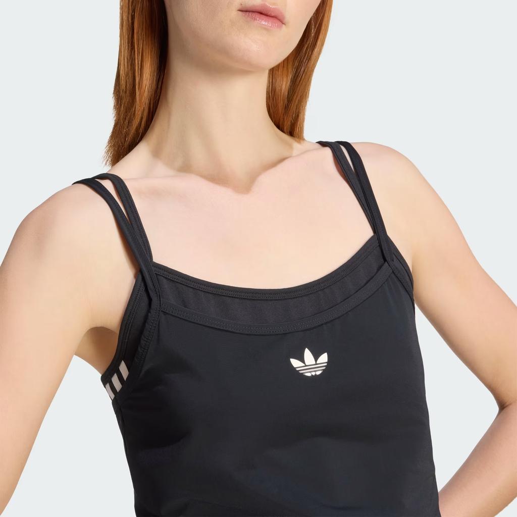 adidas Женский двухслойный топ с боковой кулиской, облегающий, Originals, KW4524