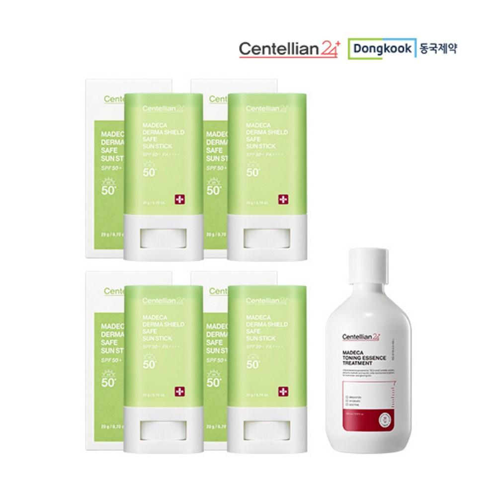 [Centellian 24] (Dongkook Pharmaceutical) Madeca Derma Shield Safe Sun Stick 20g 4 Packs + Madeca Toning Essence Treatment 300ml