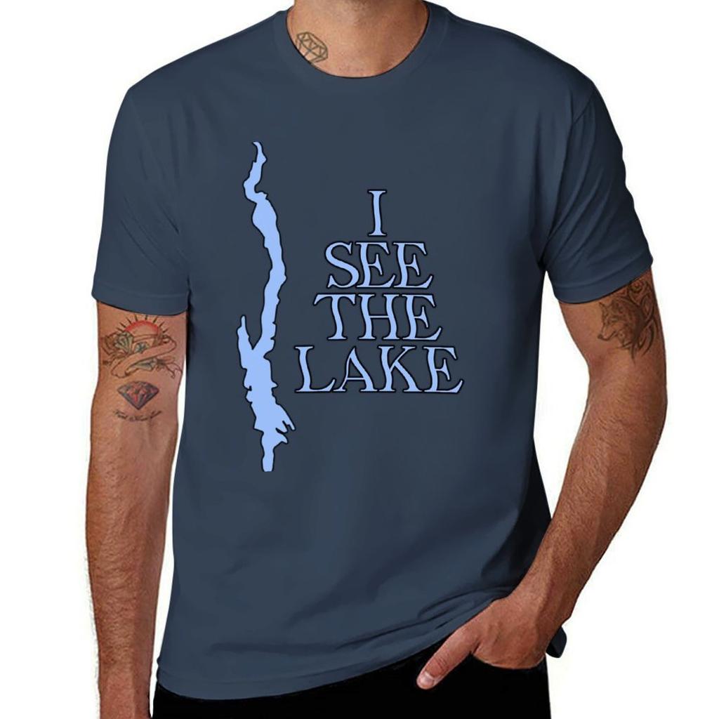 I See The Lake Lake George Blue Tshirt Standard Fit Solid Tee Shirt
