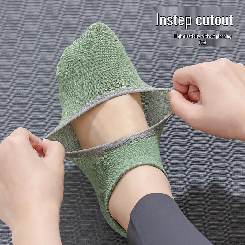 Женские нескользящие силиконовые носки для йоги и пилатеса - Дышащие, Влагоотводящие, С открытой пяткой