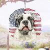 Patriotic Metal Wind Chime American Flag Bulldog Design Dual Direction Rotating Garden Decor No Power Needed Easy To Install