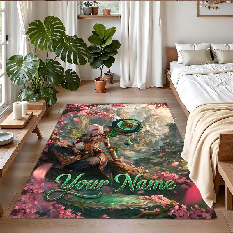 Crystal Velvet Rug Custom Name Text, Soft Non Slip Floor Mat Home DecorWorld of Warcraft