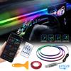 Автомобильная подсветка универсальная светодиодная симфония RGB атмосферная лампа 64 цвета акриловая полоса пульт дистанционного управления через приложение для Tesla Model 3 YSX