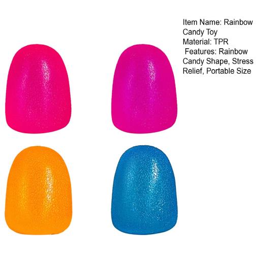 4шт. Радужная конфета-сжиматель, игрушка для снятия стресса, разноцветные леденцы, сенсорная игрушка