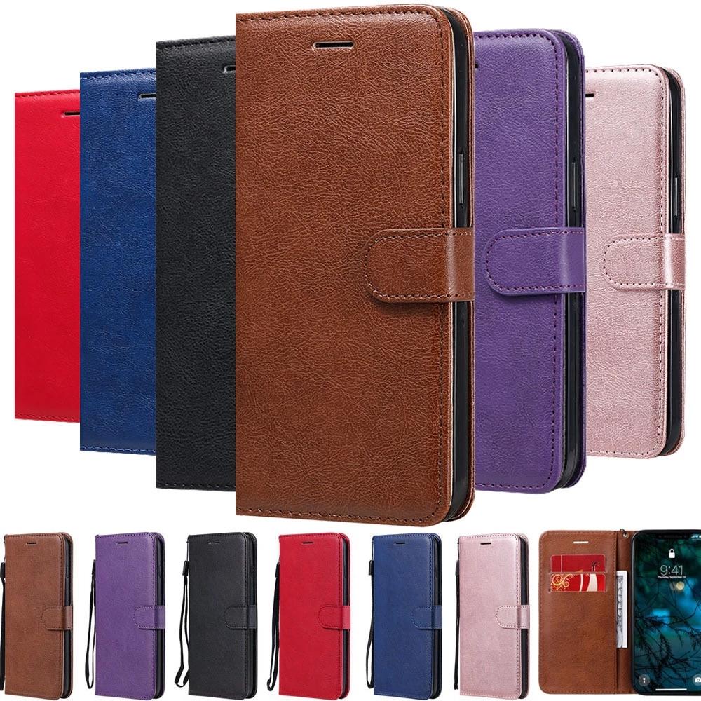 Phone Case For iPhone 13 Pro Max Huawei P50 Honor 9X Xiaomi Poco M4 Pro Redmi Note 11 11S Flip Cover Leather Wallet Book Style Solid Color Phone Cover