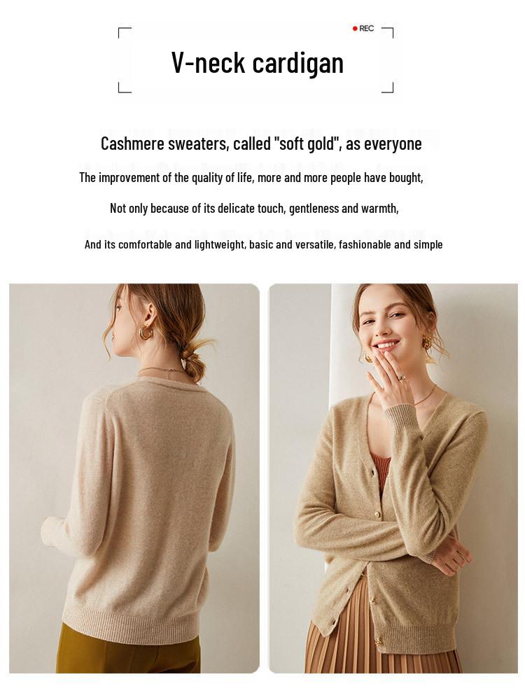 Women's Cashmere Cardigan: Spring/Autumn Loose Fit, Slimming Wool Knit Jacket