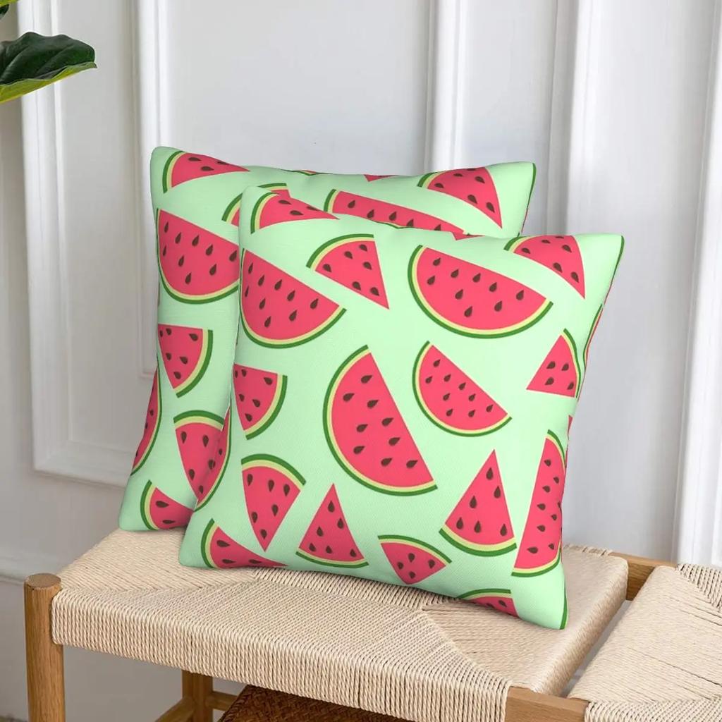 Cute Watermelon Slices 2 Pcs Square Pillowcase Pillow Cover Cushion Decor Comfort Throw Pillow For Home Bedroom