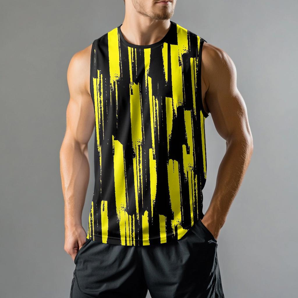 Мужская мода принтованный спортивный повседневный жилет без рукавов