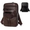Men's Genuine Leather Crossbody Shoulder Bag Small Multi-pocket Messenger Bag