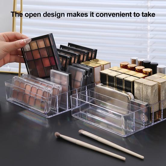 7 ячеек, органайзер для косметики, лоток для хранения, большая емкость, прозрачный дизайн, многоцелевой держатель для палитры теней для век