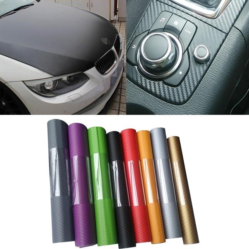 Car Styling 3D Carbon Fiber Vinyl Film High Glossy Warp Motorcycle Car Waterproof Stickers Accessori