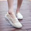 Summer Women's Canvas Shoes Thick Bottom Rocking Shoes Mesh Breathable Small White Shoes Fashion Versatile Female Single Shoes