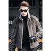 Haining Imitation Mink Coat Men'S Fur Imitation Mink Coat Stand-Up Collar Imitation Colored Mink Imitation Velvet Youth