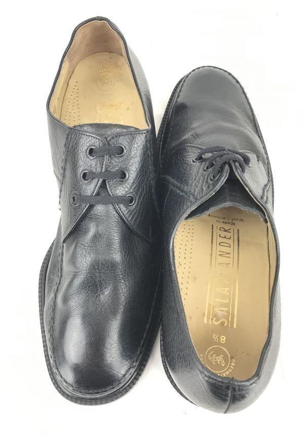 Salamander Германия Кожаные Оксфорды с U-образным мыском 26.5 Черные Туфли для бизнеса(ИСПОЛЬЗОВАЛ)