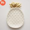 Hi Gold Plated Pineapple Ceramic Storage Plate Snack Plates Dessert Jewelry Dish Make Up Tray