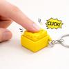 Plastic Cheese Squeeze Pendant Click Sound Keyboard Keyrings Clicker Fidget Keychain  Gift Idea