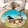 Круглый коврик под стул Looney Tunes Даффи Дак и Тасманийский Дьявол - Декор для дома, Ковер на диван