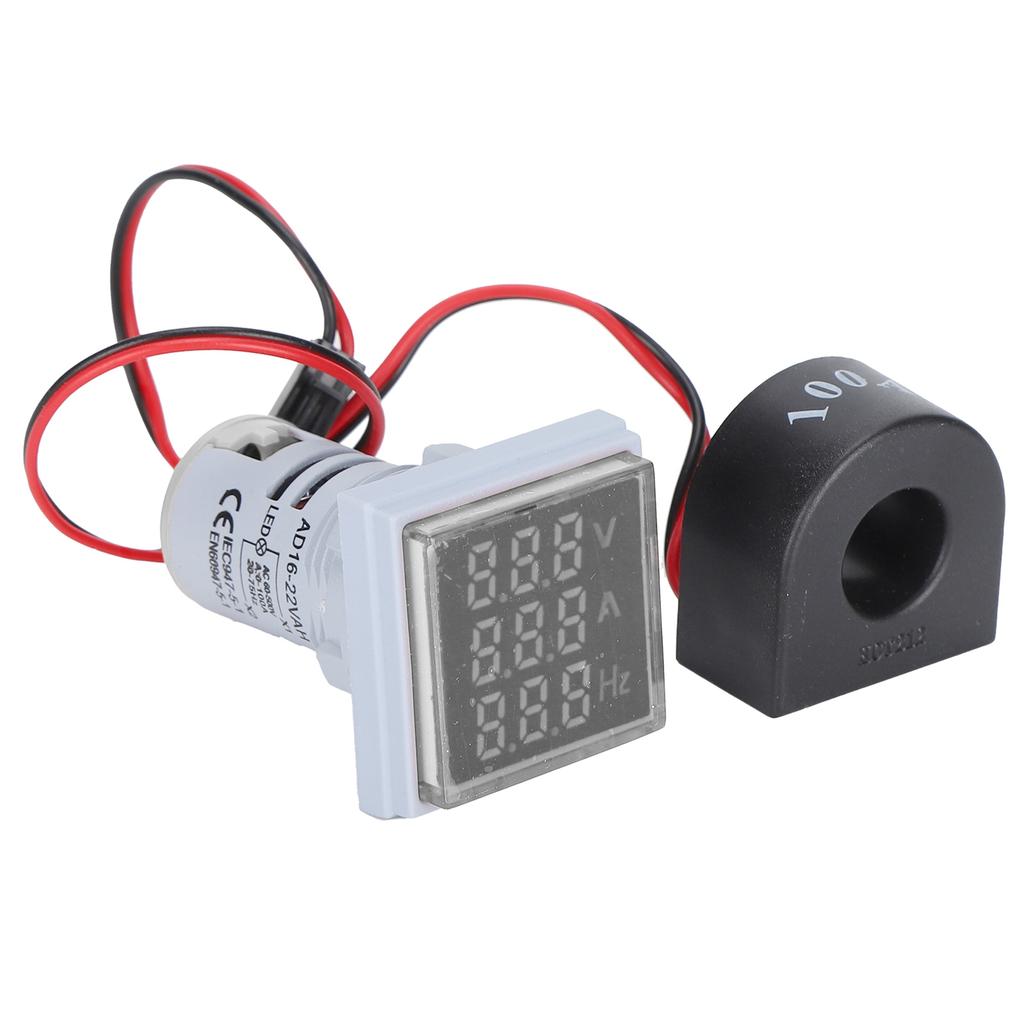 Current Signal Indicator Universal 3?Display Square Lamp Light 60~500V AC AD16?22VAHWhite