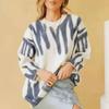 Striped Tie Dyed Pullover Knitted Sweater Women Autumn Long Sleeve Loose Sweaters Casual Winter Wool Jumpers Women 28391