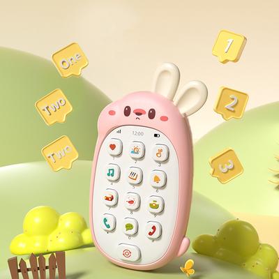 Детские игрушки-кролики Мобильные телефоны Детские развивающие головоломки Многофункциональный музыкальный телефон Для мальчиков и девочек Без батареек
