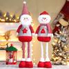 Christmas Retractable Red Striped Doll Christmas Retractable Old Man Snowman Elk Legs Doll Tabletop Ornament