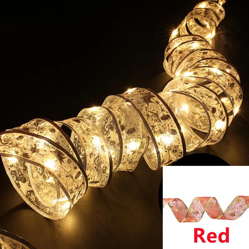 Aswesaw Рождественская елка Украшение 10 м светодиодная лента Гирлянды Рождественская лента со светодиодами Navidad Новый год 2024 Домашний декор