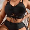 Large Size One-piece Swimsuit Women, Sexy Drawstring, Two-piece Swimsuit