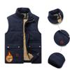 Зимняя теплая повседневная верхняя одежда большого размера, куртка без рукавов, мужской жилет, жилет с множеством карманов