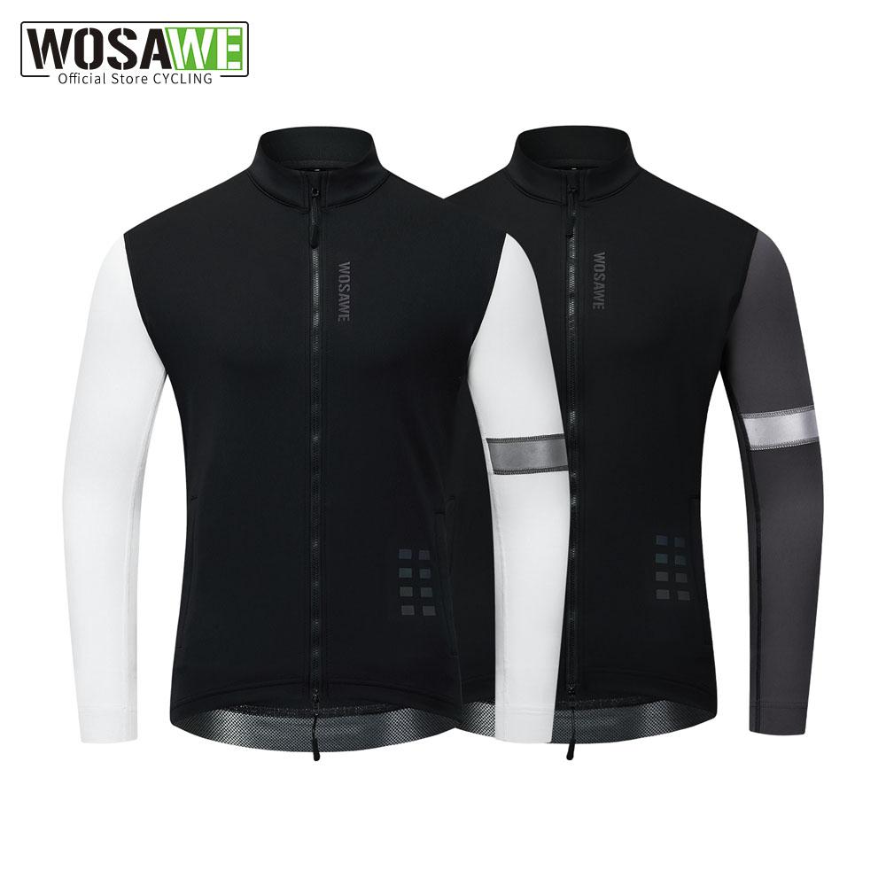 Wosawe Велосипедная куртка Softshell, мужская дышащая ветровка для спорта на открытом воздухе, ветровка на молнии YKK, зимняя теплая одежда для велосипеда