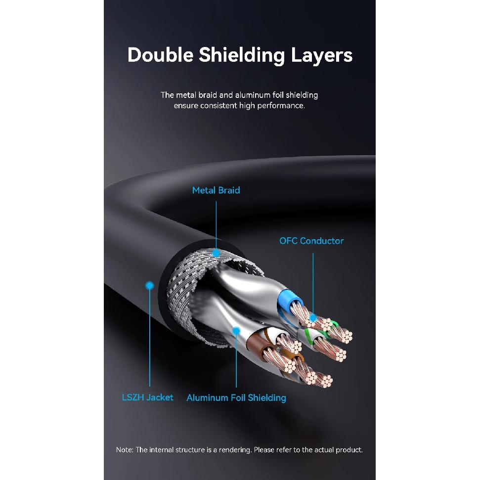 Vention CAT8 Ethernet Cable 40Gbps 2000MHz CAT 8 Networking High Speed Internet Lan Cord for PC Laptops PS5 4 Router RJ45 Cable