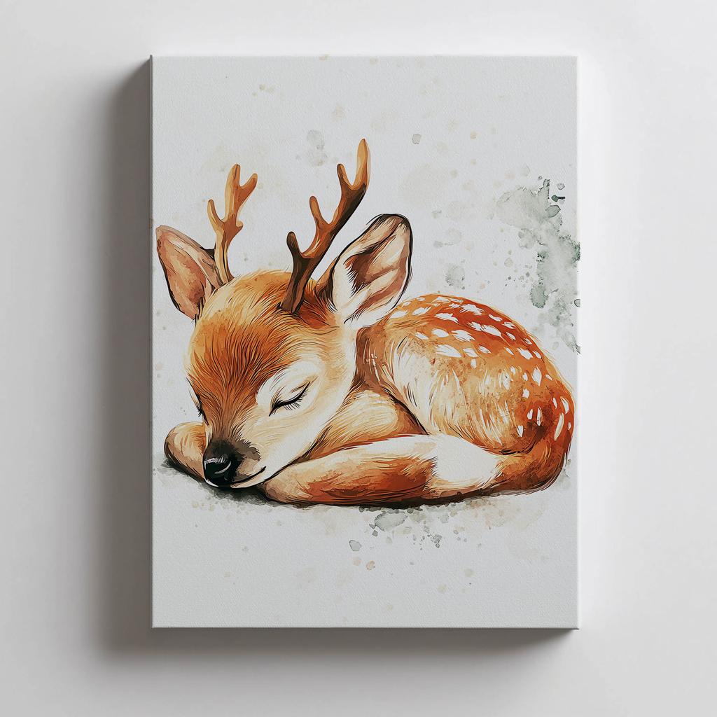 Plakat Śpiąca Sarenka Plakat Śpiąca Sarenka, 30X40 Cm, Bez Ramy, Płótno Premium Na Blejtramie