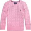 Polo SS24 Solid Logo Cable Knit Crewneck свитер Детский свитер Розовый CWPOSWEB6820501-650