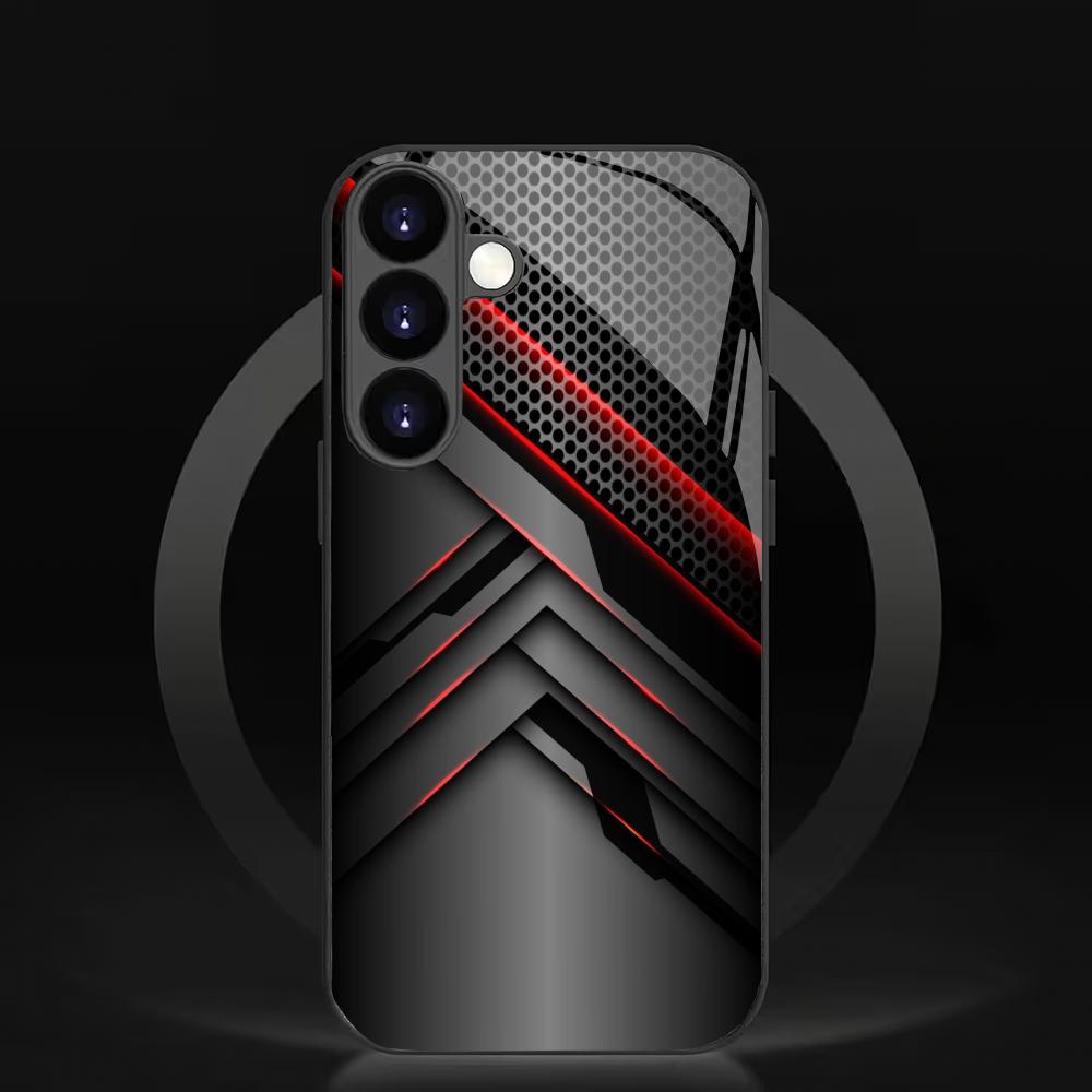 Fashionable business style glass phone case suitable for Samsung Galaxy S26 S25 S24 S23 S22 S21 S20 FE Ultra Plus 5G anti drop