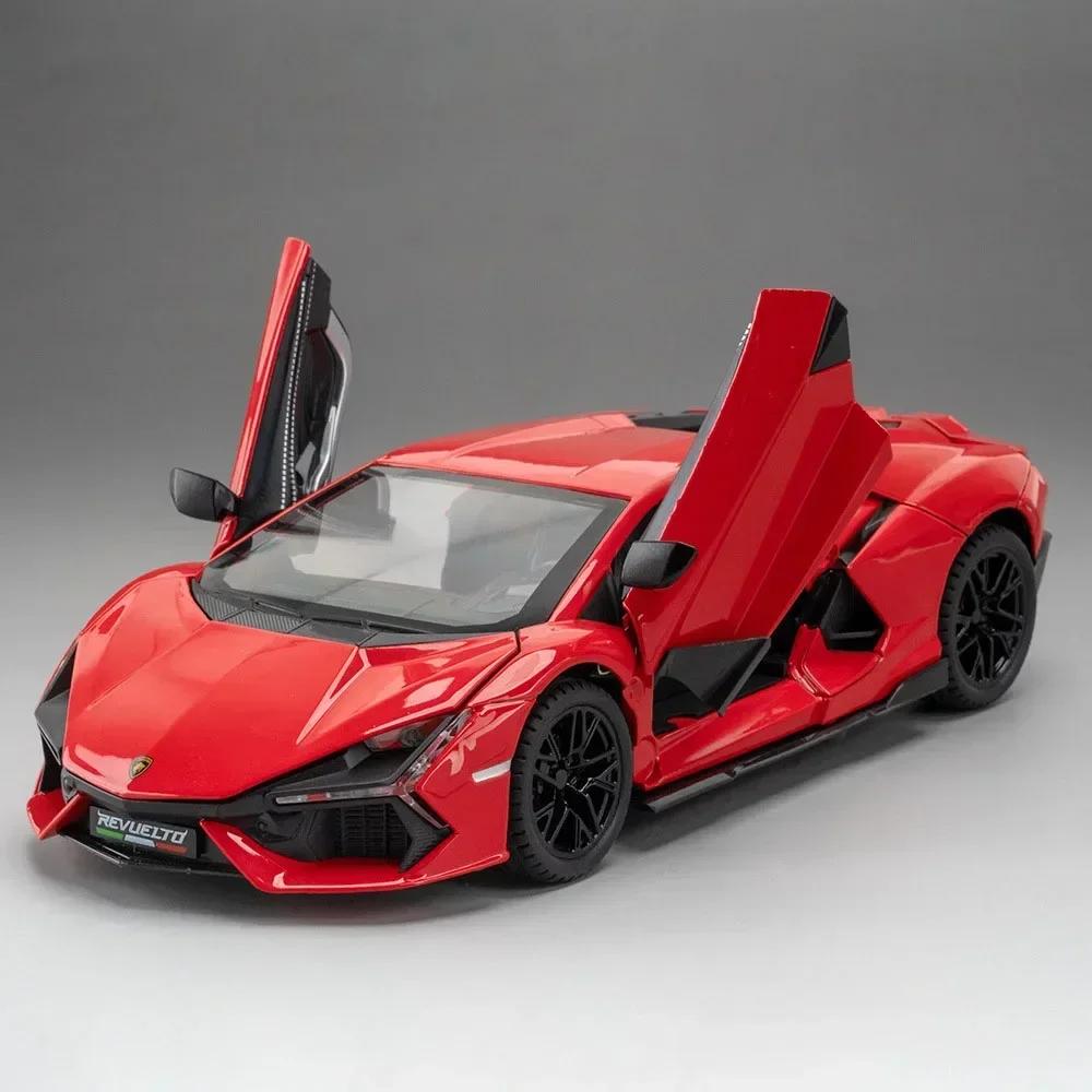 1:24 Revuelto Sports Car Toy Model Alloy Diecast Music Light Supercar Doors Opened Vehicle Models Collection Gifts for Boys