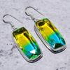 Bi-Color Tourmaline Gemstone Handmade 925 Sterling Silver Earring 2.01" U0E13