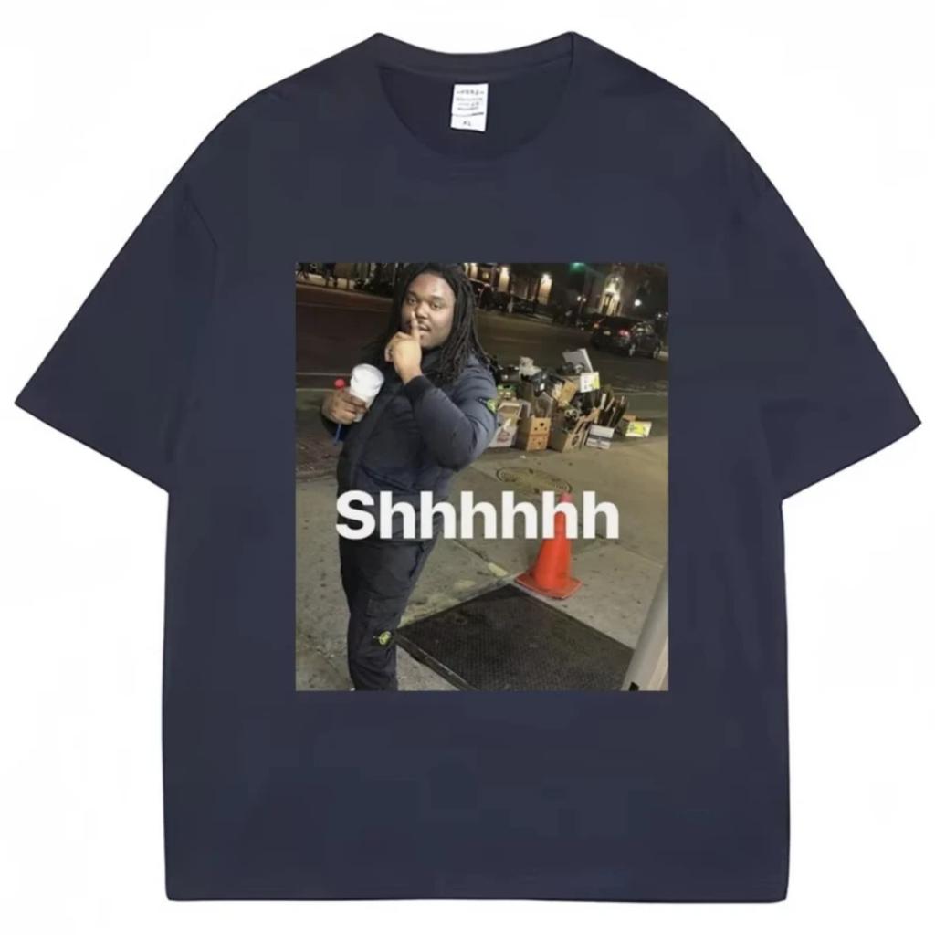 Lucki Shhhhh Забавный Мем Принт Футболки Мужские Женские Оверсайз Юмор Футболка Хлопок Круглый Вырез Повседневные Футболки Стритвир Подарки