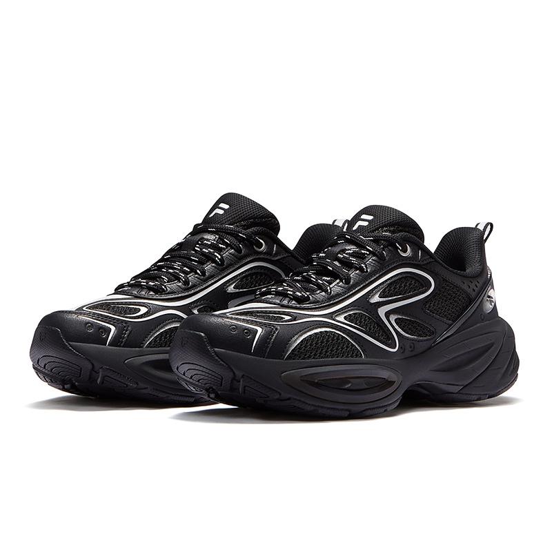 Fila Fusion Кроссовки Buzzard II Meteor Удобные Универсальные Низкие Повседневные Кроссовки Женские Черный Серебристый T12W521109FBS