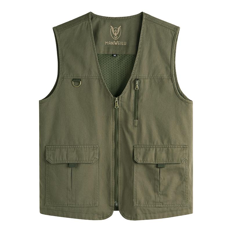 Large Size 8XL Outdoor Leisure Vest Men's Multi-Pocket Breathable Outdoor Sports Coat Leisure Vest Men