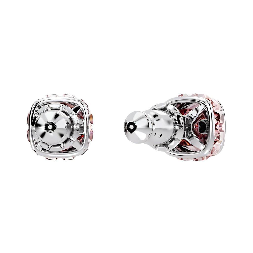Swarovski Серьги-гвоздики с кристаллами квадратной огранки, покрытые родием, с цирконием, цвет розовый. Женские серьги 5660799